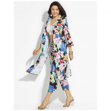Blue Green Polyester Beach Cover Up