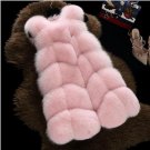2017 New fashion faux fur coat warm Black white pink S-3XL Large size faux fur vest winter jacket wo