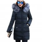 Fur collar Hooded Cotton Padded Coat Large size Winter Women parka New 2017 Long section Slim Outerw