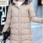 Fur collar Hooded Cotton Padded Coat Large size Winter Women parka New 2017 Long section Slim Outerw