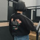 2017 hoodies women winter coats kawaii clothes hoodie embroidered flowers letters kawaii ulzzang har