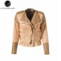 Lily Rosie Girl Gray Zipper Suede Faux Leather Jacket Women Autumn Winter Black Basic Jackets Casual