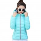 2017 candy color hooded winter women basic jacket cotton padded casaco feminino womens slim short ou