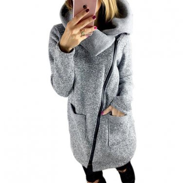 2017 Winter Coat Plus Size Women Casual Zipper Hoodies Full Sleeve Cotton Long Jacket 4XL 5XL Sweats
