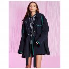 Solid Color Ink Blue Trench Jacket