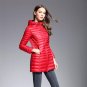 AKITSUMA Long Down Jacket Women Winter Down Coats Ultra Light Down Jacket Quilted Hooded Coat