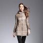 AKITSUMA Long Down Jacket Women Winter Down Coats Ultra Light Down Jacket Quilted Hooded Coat