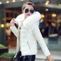 2017 high quality women winter big fur hooded collar coat female outerwear ladies warm short basic j