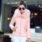 2017 high quality women winter big fur hooded collar coat female outerwear ladies warm short basic j