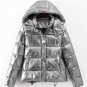 Women winter jackets Short warm coat Silver metal color bread style 2017 ladies parka winterjas dame