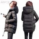 APOENGE Women\'s Winter Jackets 2017 New Padded-Cotton Coats Medium-Long Hooded Overcoats Female Thi