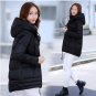 APOENGE Women\'s Winter Jackets 2017 New Padded-Cotton Coats Medium-Long Hooded Overcoats Female Thi