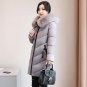 2018 Plus Size 6XL Winter Women Down Cotton Medium-Long Jacket Parka Famale Hooded Big Fur Collar W