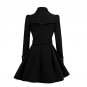 Winter Coat Women Europe Belt Buckle Turndown Collar Trench Coat Female Double Breasted Coat Casual