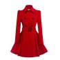 Winter Coat Women Europe Belt Buckle Turndown Collar Trench Coat Female Double Breasted Coat Casual