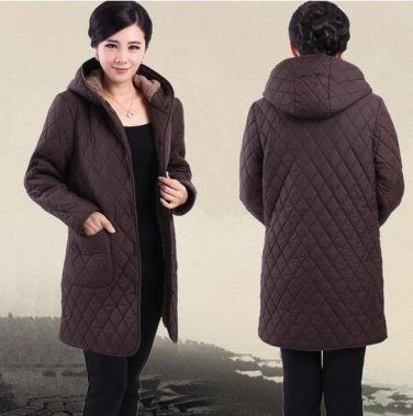 Down coat 2017 women winter jacket coat middle-aged women XL-6XL winter plus velvet hooded coat jack