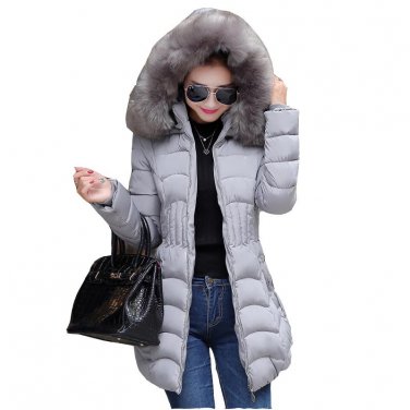Winter women jacket long cotton Coat super large collar parka coat plus size thick Nagymaros collar 