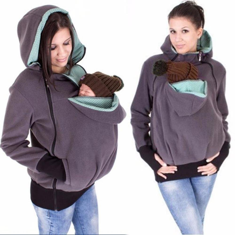 Winter Women Baby Carrier Jacket Kangaroo hoodie Maternity Outerwear for Pregnant Thickened Pregnanc