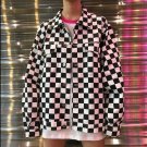 Autumn and winter Korean version of Harajuku leisure lattice letter coat