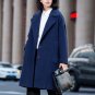 Amii Casual Women Woolen Coat 2017 Winter Single Breasted Wide-waisted Turn-down Collar Waist Female
