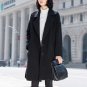 Amii Casual Women Woolen Coat 2017 Winter Single Breasted Wide-waisted Turn-down Collar Waist Female