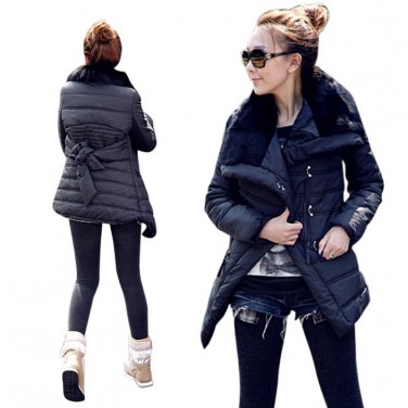 2017 New Winter Fashion rabbit fur large lapel wadded jacket outerwear women\'s medium-long Design c
