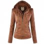 2017 Fashion Winter Faux Leather Jacket Women\'s Coats Hooded Slim Motorcycle Jacket Women Basic Jac