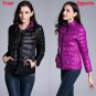 2017 New Arrival Autumn Winter Women Jacket Double Side Wear Light Thin Down Female Coat Fashion Wom