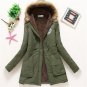 TEMOFON Hot Sale Women Slim Coats Parka Solid New Fashion Hooded Women Casual Jackets Long Winter Wa