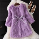 Natural Fur Coat New Winter Entire Skin Real Rabbit Fur Long Coat Korean Female Three Quarter Sleeve