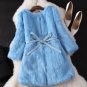 Natural Fur Coat New Winter Entire Skin Real Rabbit Fur Long Coat Korean Female Three Quarter Sleeve