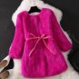 Natural Fur Coat New Winter Entire Skin Real Rabbit Fur Long Coat Korean Female Three Quarter Sleeve