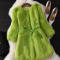 Natural Fur Coat New Winter Entire Skin Real Rabbit Fur Long Coat Korean Female Three Quarter Sleeve