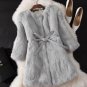 Natural Fur Coat New Winter Entire Skin Real Rabbit Fur Long Coat Korean Female Three Quarter Sleeve