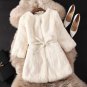 Natural Fur Coat New Winter Entire Skin Real Rabbit Fur Long Coat Korean Female Three Quarter Sleeve