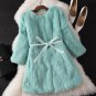 Natural Fur Coat New Winter Entire Skin Real Rabbit Fur Long Coat Korean Female Three Quarter Sleeve