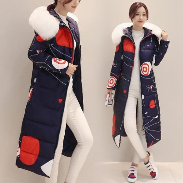 2017 Limited Rushed Standard Zipper Full Ukraine Winter Women Coat Korean Slim Removable Printing Pa