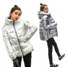 Silver Bright Jacket Coat Women Winter Warm Down Cotton Padded Short Parkas Bread Style new Autumn F