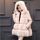 High Quality Faux Fur Coat For Woman Hooded Warm Coat Woman Winter Snow Palka Overcoat Detachable Sl