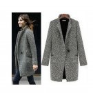 free shipping elegant women winter wool coats plus size grey warm cotton trench laides velvet thick 