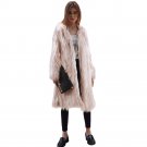 Elegant 3XL Fluffy Pink Green Faux Fur Coat Winter Warm Women Hairy Overcoat Long Sleeve Fox Faux Fu