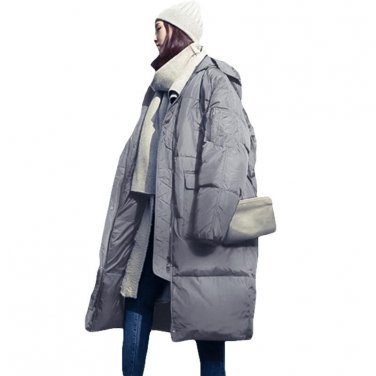 Women Winter Oversized Jackets Long Warm Coat Loose Bread Style 2017 Ladies Parka Winterjas Dames Ab