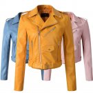 New Arrival 2017 brand Winter Autumn Motorcycle leather jackets yellow leather jacket women leather 