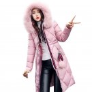Elegant Fur Winter Coats Thickened Parka Women Down Jackets Long Pink Stitching Warm Coat Down Lady 