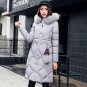 Elegant Fur Winter Coats Thickened Parka Women Down Jackets Long Pink Stitching Warm Coat Down Lady 