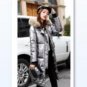 Winter Fashion Silver Down Jacket Female Parkas Street Zipper Long Sleeve Winter Coat 2017 Women War