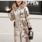 Winter Fashion Silver Down Jacket Female Parkas Street Zipper Long Sleeve Winter Coat 2017 Women War