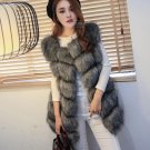 New Arrival 2015 Winter Warm Fsahion Long Women Faux Fur Vest Faux Fur Coat Fox Fur Vest Colete Femi