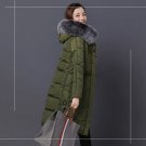 Wmwmnu 2017 fashion long warm women winter jacket Large Silver Fox Fur Collar Hooded Woman Parka Coa