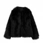 Elegant faux fur coat jacket fashion autumn winter parka jacket women Fluffy warm long sleeve female